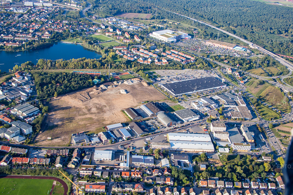 Luftbild: Brühl, Gewerbegebiet Schütte-Lanz-Park in Brühl im Bundesland Baden-Württemberg in Deutschland. Foto: IMG_073031.jpg vom 23.09.2014 durch Werner Riehm/FLY-FOTO.de