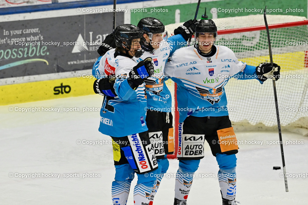 EC IDM Wärmepumpen VSV vs. Steinbach Black Wings Linz | Jubel Black Wings Linz, #12 Jonathan Oschgan Black Wings Linz, EC IDM Wärmepumpen VSV vs. Steinbach Black Wings Linz, EC IDM Wärmepumpen VSV vs. Steinbach Black Wings Linz am 23.01.2026 in Villach (Stadthalle Villach), Austria, (Photo by Bernd Stefan)