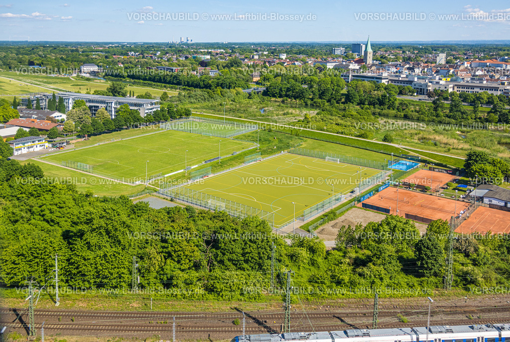 Hamm250504321 | Luftbild, Sportanlage Fußballstadion des BSV 09 Hamm, Stadtbezirk Heessen, Hamm, Ruhrgebiet, Nordrhein-Westfalen, Deutschland