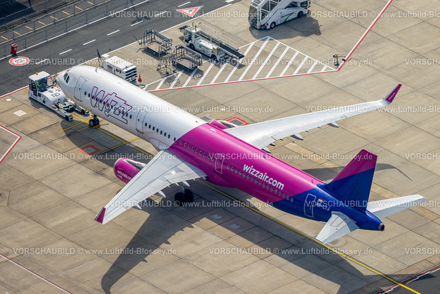 Dortmund230901261 | Luftbild, Flughafen Dortmund Airport, Flugzeug Wizz Air wizzair.com, Wickede, Dortmund, Ruhrgebiet, Nordrhein-Westfalen, Deutschland