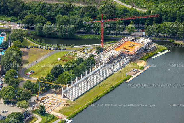 Duisburg240703828-Sued | Luftbild, Duisburg-Süd, Baustelle mit Neubau Tribüne an der Regattabahn, Neudorf, Duisburg, Ruhrgebiet, Nordrhein-Westfalen, Deutschland