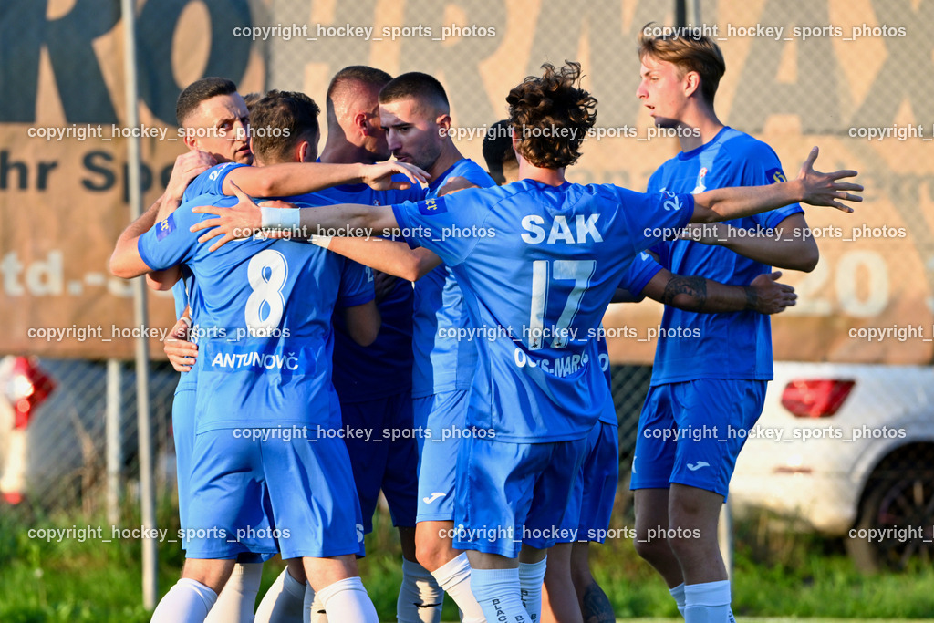 SV St.Jakob vs. SAK | #11 Enes Brdjanovic SAK, #24 Zoran Vukovic SAK, #8 Mario Antunovic SAK, #10 Yosifov Svetlozar Angelov SAK, #17 Jan Sasa Ogris-Martic SAK, Jubel SAK Mannschaft, SV St.Jakob vs. SAK, SV St.Jakob vs. SAK am 23.08.2024 in St. Jakob im Rosenthal (Sportplatz St. Jakob), Austria, (Photo by Bernd Stefan)