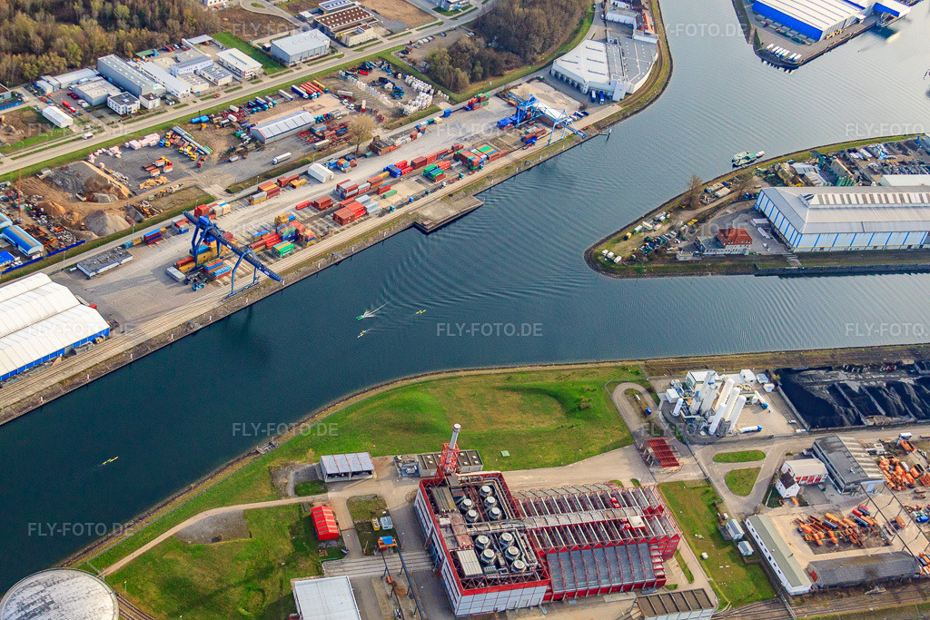 Luftbild: CONTARGO Im Karlsruhe Rheinhafen an der Nordbeckenstraße im Ortsteil Mühlburg in Karlsruhe im Bundesland Baden-Württemberg in Deutschland. Foto: IMG_25483.jpg vom 02.04.2010 durch Werner Riehm/FLY-FOTO.deIntermodal network for the european hinterland | Contargo