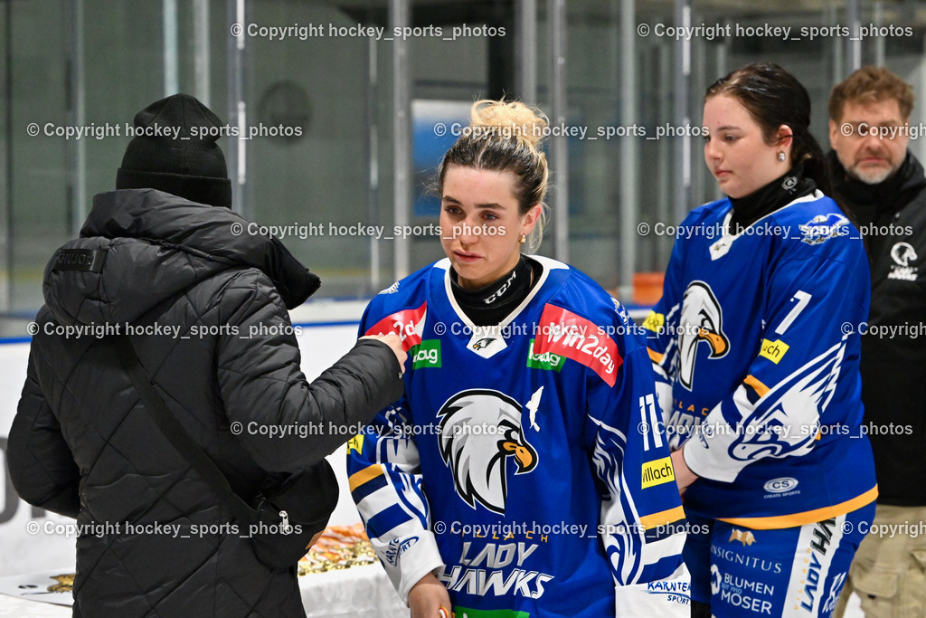 WILDCATS PATERNION & Lady Hawks Siegerehrung-Meisterfeier | Medailienübergabe, #11 Zechner Annika LADY HAWKS, WILDCATS PATERNION &amp; Lady Hawks Siegerehrung-Meisterfeier, WILDCATS PATERNION &amp; Lady Hawks Siegerehrung-Meisterfeier am 12.03.2025 in Steindorf (Ossiachersee Halle), Austria, (Photo by Bernd Stefan)