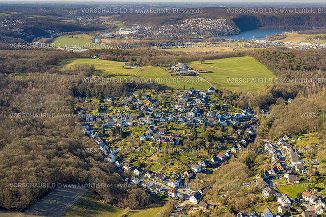 Hagen250302501 | Luftbild, Wohngebiet Ortsansicht Ortsteil Geweke in Herzform Hagen, hinten Stadt Wetter am Harkortsee, Ruhrgebiet, Nordrhein-Westfalen, Deutschland