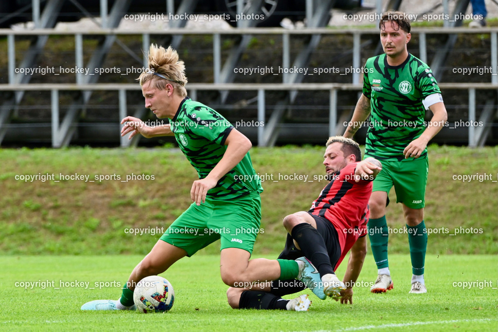 ATUS Nötsch vs. SC Landskron | #10 Jonas Steinwender SC Landskron, #91 Christian Lussnig ATUS Nötsch, #14 Daniel Arneitz SC Landskron, ATUS Nötsch vs. SC Landskron, ATUS Nötsch vs. SC Landskron am 26.07.2025 in Nötsch (Dobratsch Arena), Austria, (Photo by Bernd Stefan)