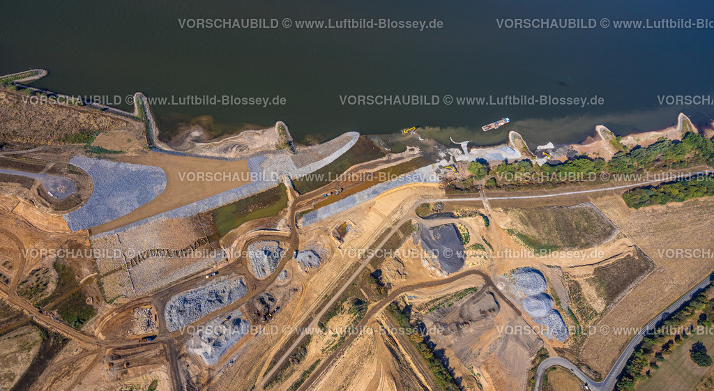 Dinslaken220806388Emschermuendung | Luftbild, Emschermündung Renaturierung, Rheinaue Walsum, Fluss Rhein und Fluss Emscher, Eppinghoven, Dinslaken, Ruhrgebiet, Nordrhein-Westfalen, Deutschland