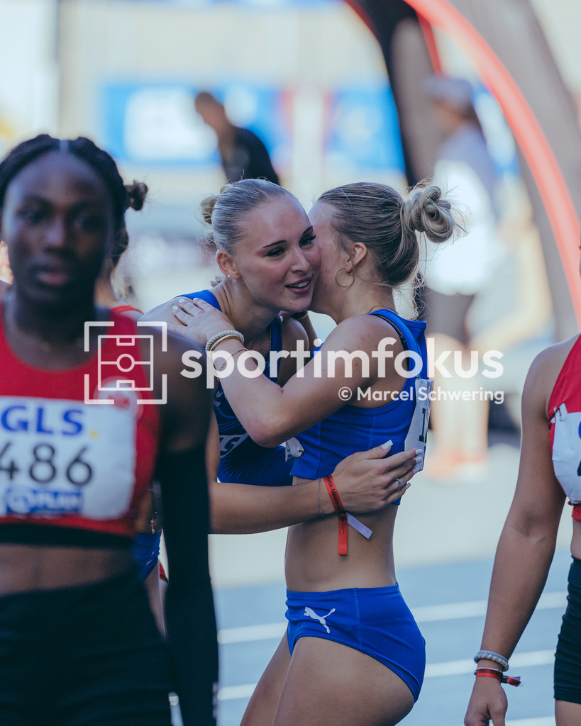 Deutsche Meisterschaften U20 / U16 2026 | Emma Goretzka, LAC BERLIN, 190, Mia Rahnfeld, LAC Erdgas Chemnitz, 1252, 100-Meter-Lauf Finale, Deutsche Meisterschaften der U20 &amp; U16 2026, Lohrheidestadion Bochum-Wattenscheid, 11.07.2026. Foto: Marcel Schwering / sportimfokus - Realisiert mit Pictrs.com