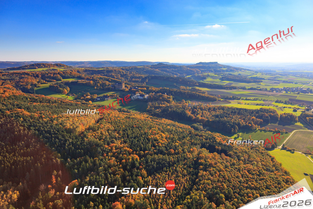 Die Luftaufnahme Basilika-vierzehnheiligen - Bad Staffelstein wurde 2017 mittels Flugzeug (keine Drohne) erstellt. Perfekte Schärfe und Druck- Auflösung- Garantiert!