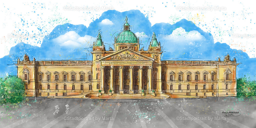 leipzig-bundesverwaltungsgericht-kunstdruck-poster-wandbild | Stadtportrait by Marta