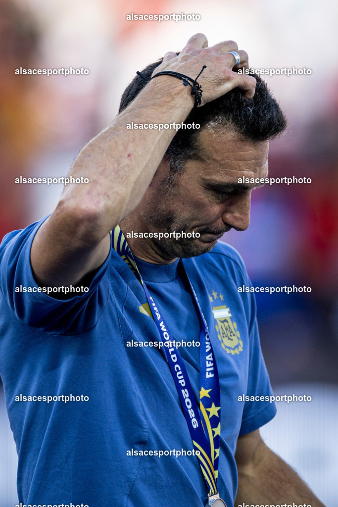 FOOTBALL : Argentine vs Espagne – Finale de la Coupe du Monde FIFA 2026. New York New Jersey Stadium, East Rutherford, New Jersey, États-Unis. 19/07/2026. | Lionel Scaloni assistent à la finale de la Coupe du Monde de la FIFA 2026 entre l'Argentine et l'Espagne au New York New Jersey Stadium, à East Rutherford (New Jersey), le 19 juillet 2026, aux États-Unis.