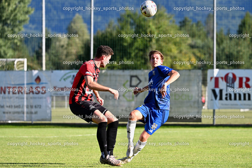 ATUS Nötsch vs. Thal Assling | #21 Nicolas Janschitz ATUS Nötsch, #7 Florian Michael Huber Thal Assling, ATUS Nötsch vs. Thal Assling, ATUS Nötsch vs. Thal Assling am 31.08.2025 in Nötsch (Dobratsch Arena), Austria, (Photo by Bernd Stefan)