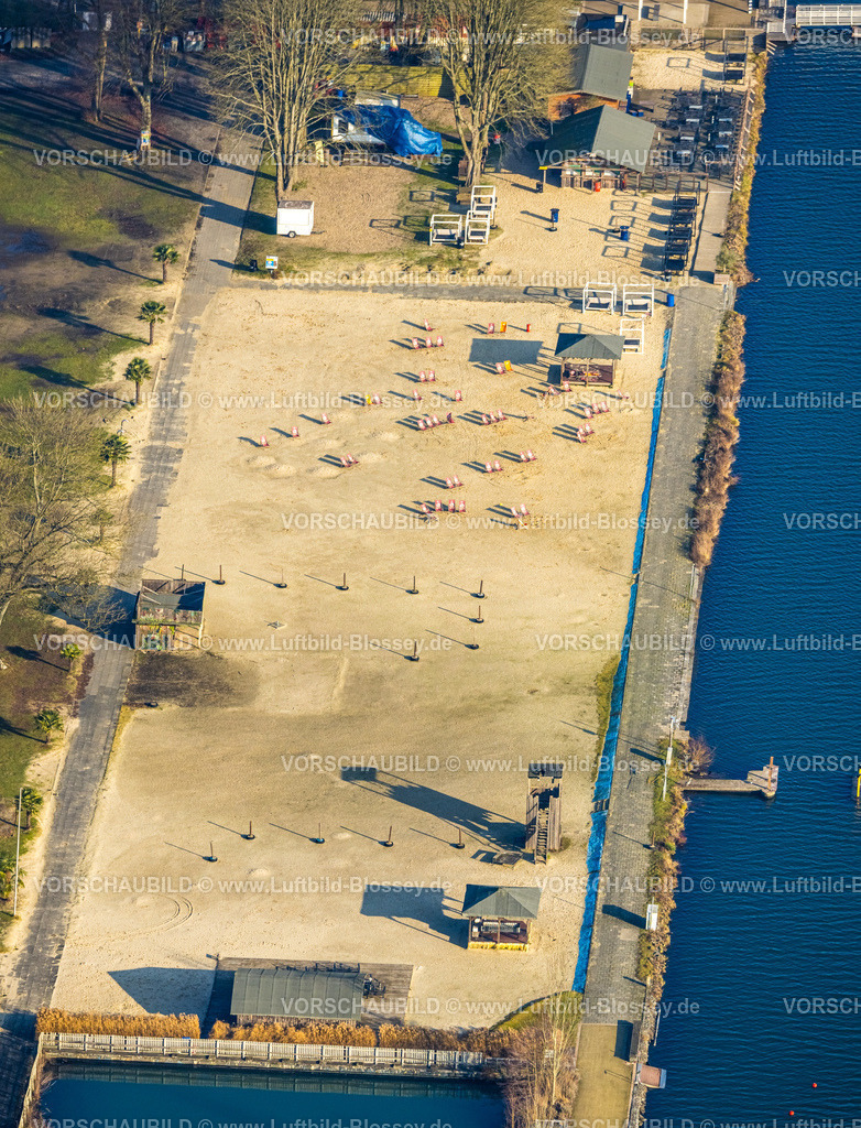 Essen260100825 | Luftbild, Seaside Beach Baldeney Strandbad und Liegestühle, Schattenwurf, Bredeney, Essen, Ruhrgebiet, Nordrhein-Westfalen, Deutschland