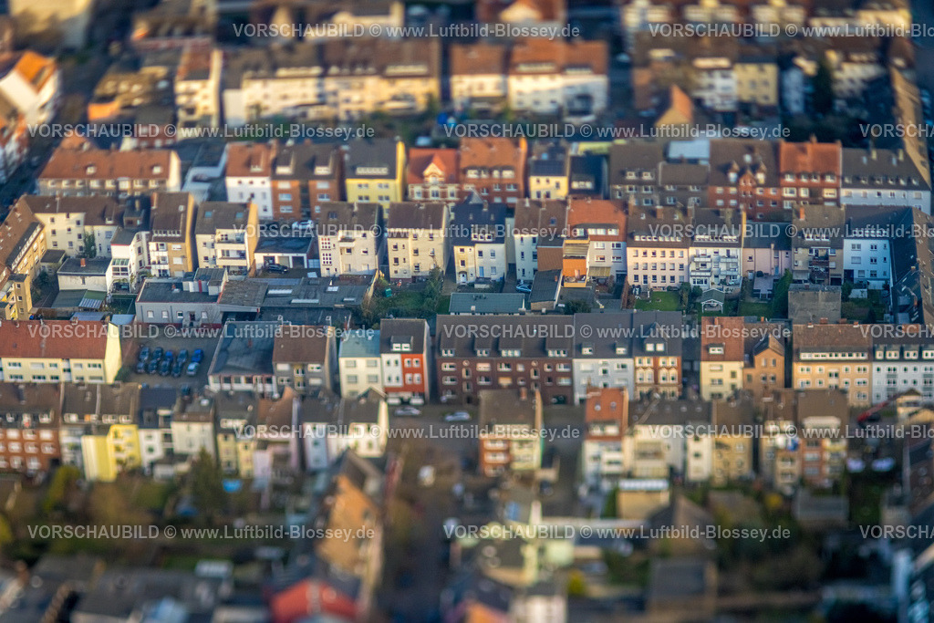 Hamm241201322 | ACHTUNG Fotos mit durch Tilttechnik objektivseits erzeugter partieller Unschärfe, Luftbild, Wohngebiet Matthias-Claudius-Straße und Albertstraße, zwischen Feidikstraße und Schillerstraße, Mitte, Hamm, Ruhrgebiet, Nordrhein-Westfalen, Deutschland