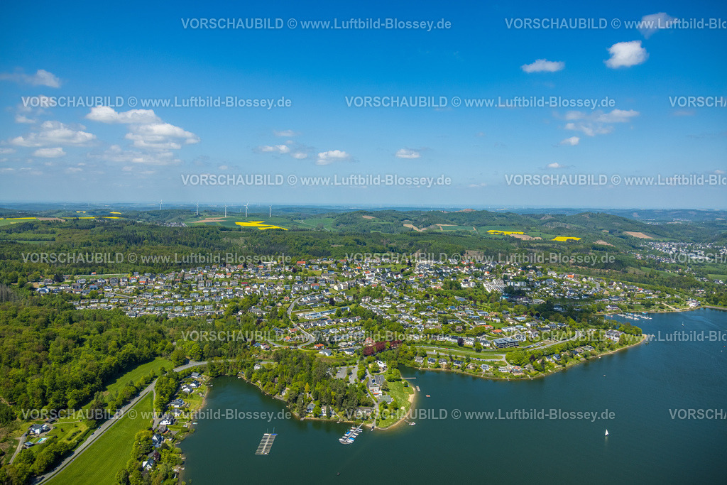 Sundern230505322 | Luftbild, Buchten am Sorpesee, Ortsansicht Langscheid, Sundern, Sauerland, Nordrhein-Westfalen, Deutschland