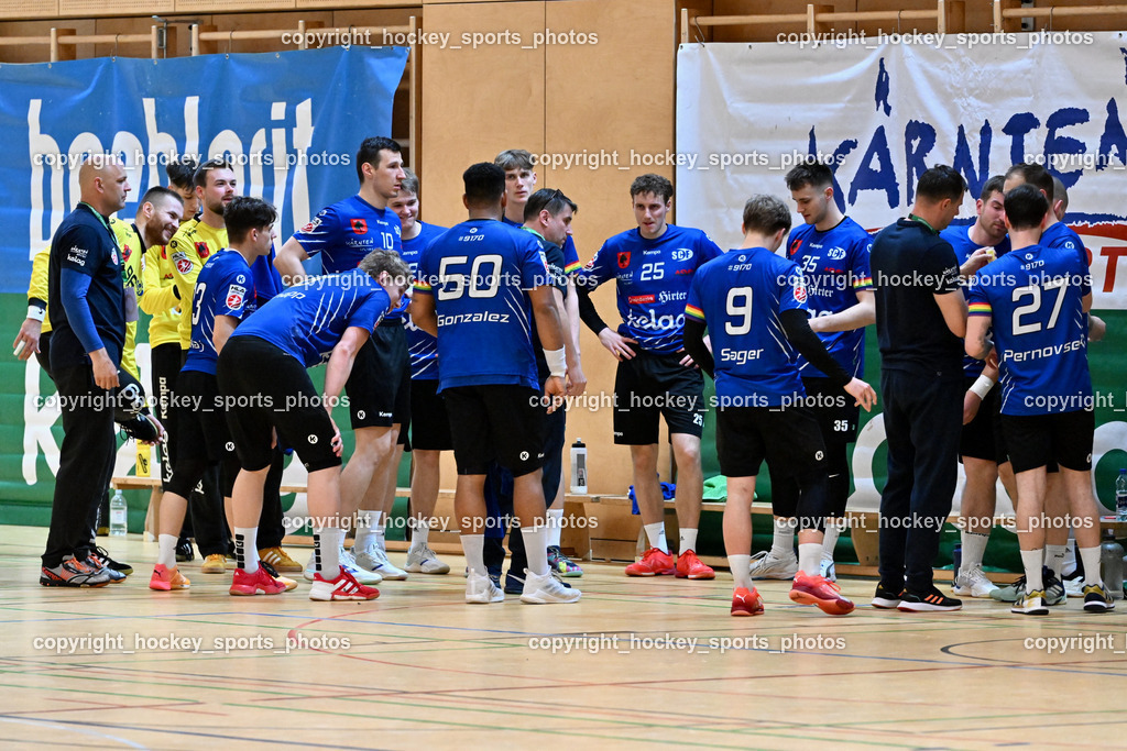 SC Ferlach vs. ALPLA HC Hard | SC Ferlach Mannschaft, SC Ferlach vs. ALPLA HC Hard, SC Ferlach vs. ALPLA HC Hard am 05.04.2025 in Ferlach (Ballspielhalle Ferlach), Austria, (Photo by Bernd Stefan)