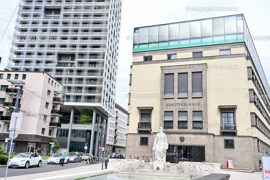 Kundgebung der Gewerkschaft_ Pflege und Gesundheit_ 16.05.2024-15 | 16.05.2024, Linz, AUT, Kundgebung der Gewerkschaft zu Arbeitsbedingungen im Pflege- und Gesundheitsbereich, im Bild Arbeiterkammer OOE, AK