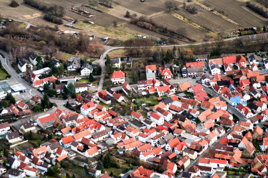 Luftbild: Friedenstr in Hagenbach im Bundesland Rheinland-Pfalz in Deutschland. Foto: IMG_1106.jpg vom 19.02.2006 durch Werner Riehm/FLY-FOTO.de