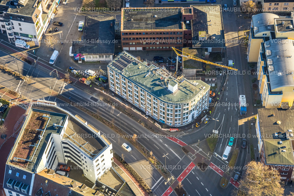 Hamm251202134 | Luftbild, Baustelle Neubau Appartement-Gebäude für studentisches Wohnen an der Straßenkreuzung Neue Bahnhofstraße Ecke Friedrichstraße neben dem Gesundheitsamt, Mitte, Hamm, Ruhrgebiet, Nordrhein-Westfalen, Deutschland