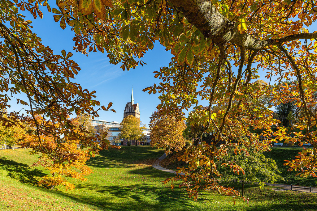 Blick auf das Kröpeliner Tor in der Hansestadt Rostock im Herbst | Blick auf das Kröpeliner Tor in der Hansestadt Rostock im Herbst.
