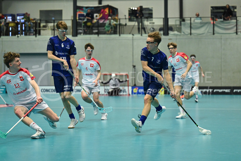 Switzerland U19 vs Finland U19 - 3. February 2024 | Switzerland U19 vs Finland U19
U19 Men International Matches in Switzerland
GoEasy Arena, Siggenthal Station
Finland forward #7 Markus Maronen shooting.
Credit: Markus Aeschimann | <a href="https://www.markus-aeschimann.ch">Sportfotografie Markus Aeschimann</a> | <a href="https://www.instagram.com/sportfotografie.aeschimann">@sportfotografie.aeschimann</a> - Realisiert mit Pictrs.com