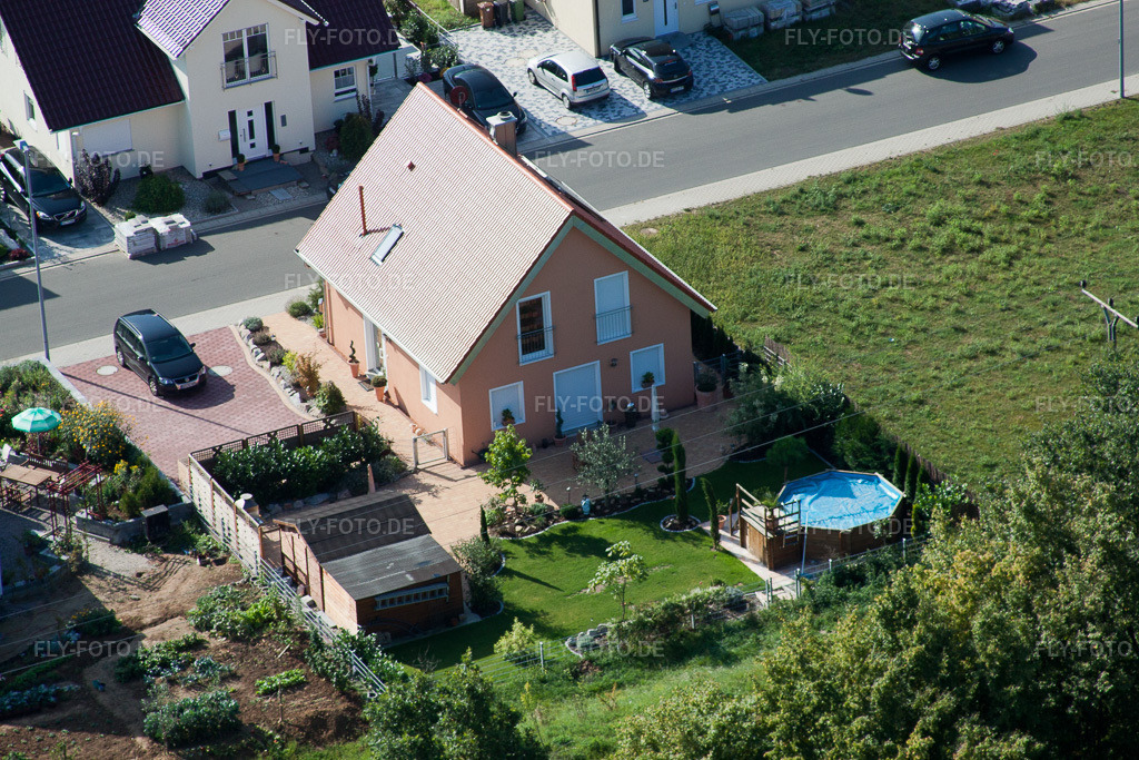 Luftbild: Neubaugebiet An d. Anhaide im Ortsteil Schaidt in Wörth im Bundesland Rheinland-Pfalz in Deutschland. Foto: IMG_20974.jpg vom 06.09.2009 durch Werner Riehm/FLY-FOTO.de
