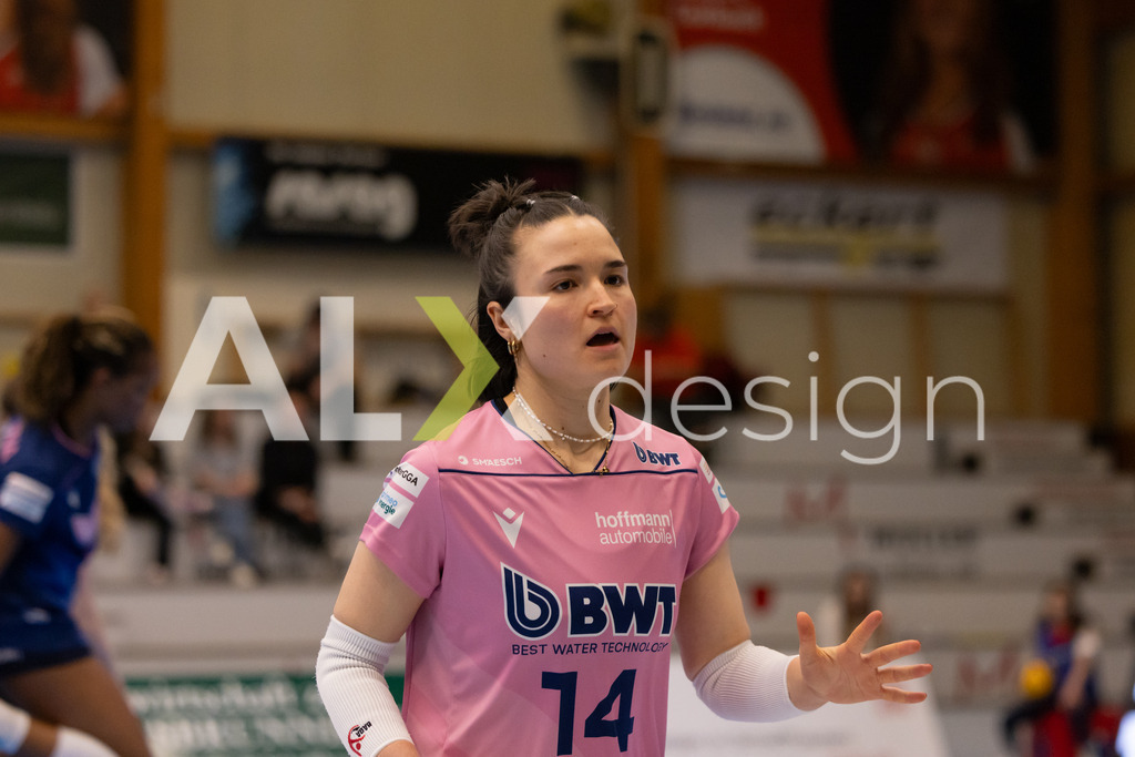 Volleyball I Frauen I Saison 2025-2026 I Volleyball NLA | Women I 1/2 Finals I  VC Kanti Schaffhausen - Sm'Aesch Pfeffingen I 07.03.2026 | 14 Romina Schnyder (CH) (Sm'Aesch Pfeffingen) – Libera - Realisiert mit Pictrs.com