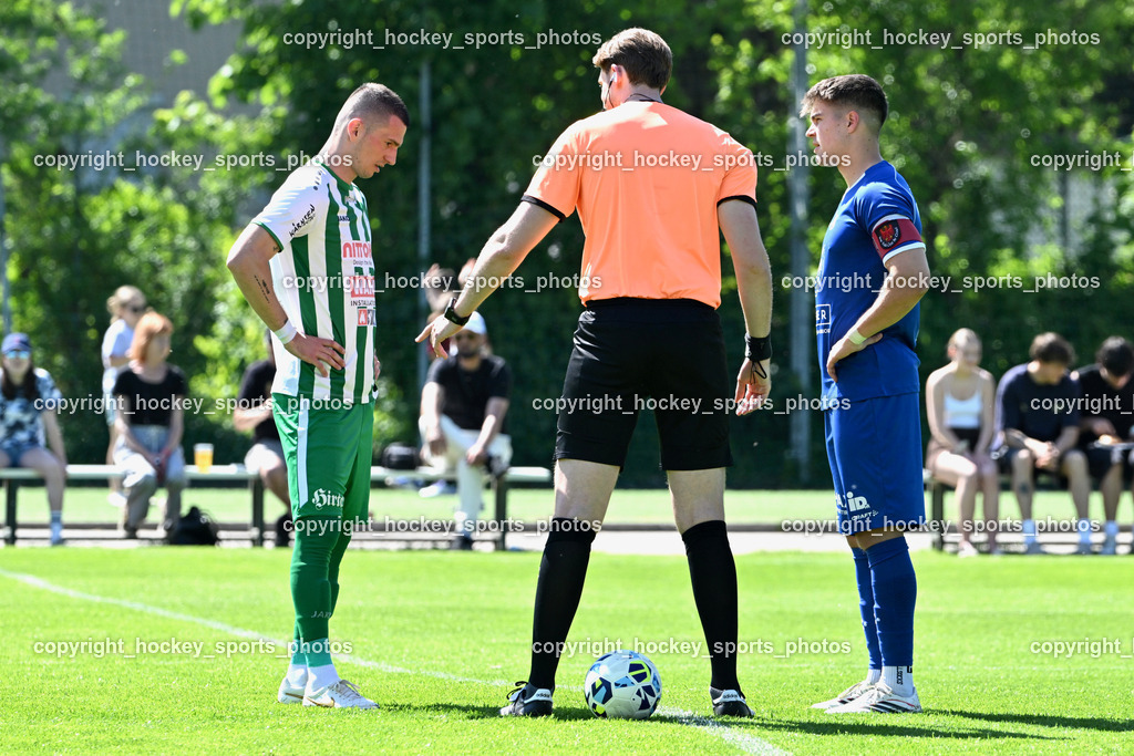 SV Donau vs. Union Matrei | #24 Zoran Vukovic SV Donau,  Christoph Günter Messner Referee, #30 Manuel Hanser Union Matrei, SV Donau vs. Union Matrei, SV Donau vs. Union Matrei am 03.05.2026 in Klagenfurt (Sportplatz Donau), Austria, (Photo by Bernd Stefan)