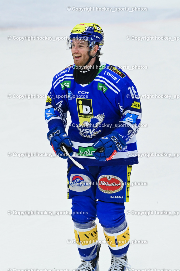 EC VSV vs. HC Bozen 16.2.2024 | #16 Kevin Hancock,  EC VSV vs. HC Bozen 16.2.2024, EC VSV vs. HC Bozen 16.2.2024 am 16.02.2024 in Villach (Stadthalle Villach), Austria, (Photo by Bernd Stefan)