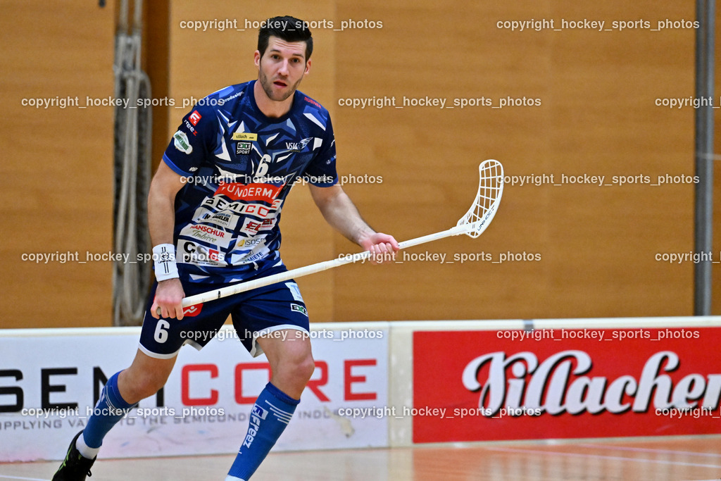 VSV Unihockey vs. SZPK Floorball | #6 Timo Schmid VSV Unihockey, VSV Unihockey vs. SZPK Floorball, VSV Unihockey vs. SZPK Floorball am 23.11.2024 in Villach (Ballspielhalle St. Martin), Austria, (Photo by Bernd Stefan)
