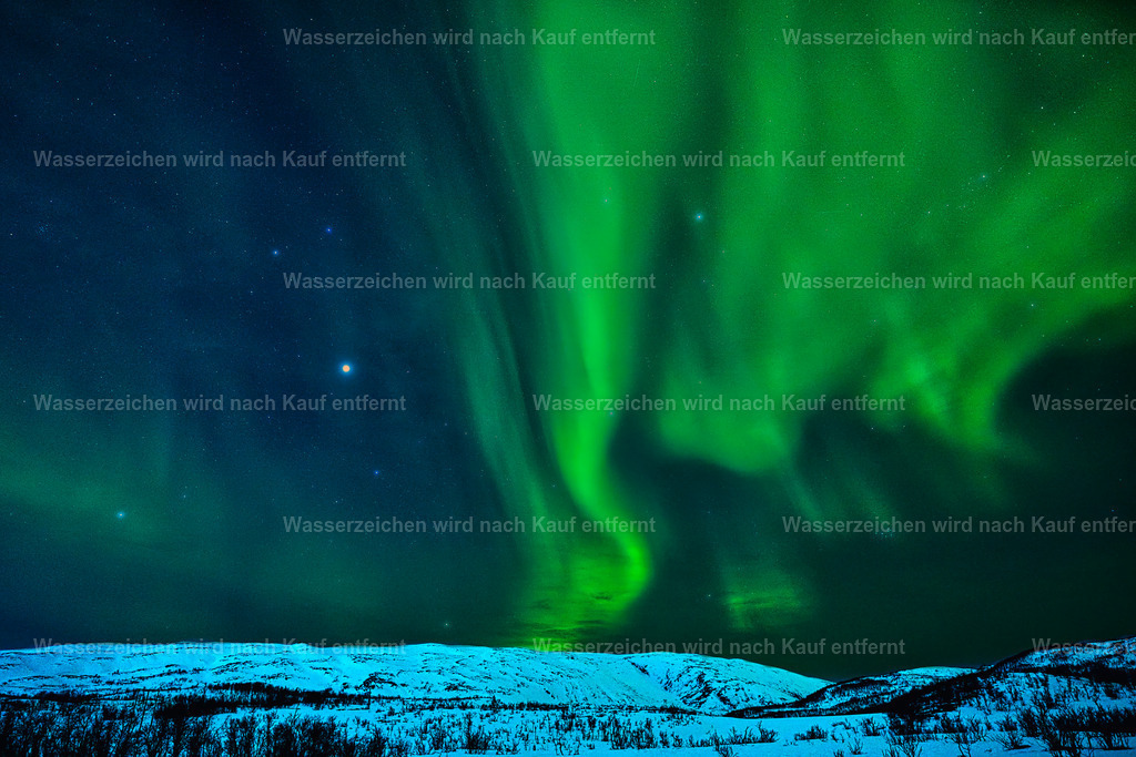 Norwegen - Polarlichter - Aurora Borealis bei Tromsö | Polarlichter in Norwegen (Aurora borealis) sind ein faszinierendes Naturspektakel, bei dem tanzende, bunte Lichtschleier – meist in Grün oder Violett – den nächtlichen Himmel erhellen - Realisiert mit Pictrs.com