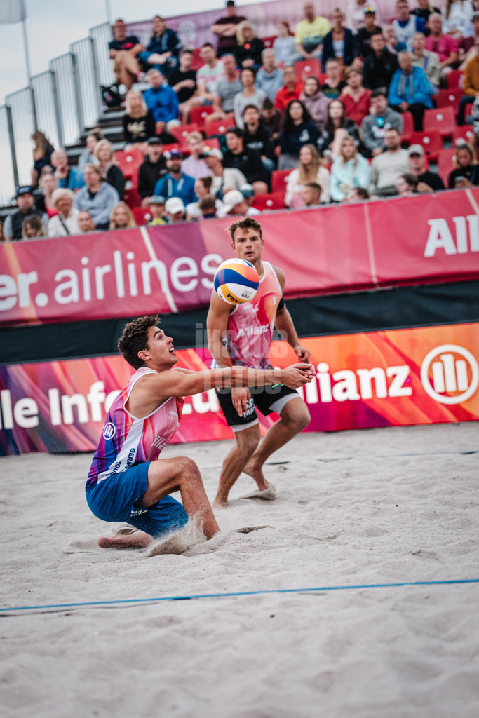 Beachvolleyball | Männer | Allianz German Beach Tour 2024 | Tourstop Kühlungsborn 2 | 17.08.2024 | Lui Wüst nimmt den Ball an