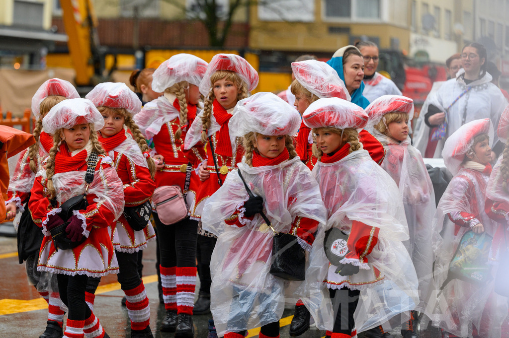 _DWA2400 | Trotz Nieselregen schlängelte sich der „Gaudiwurm“ am Sonntag durch die Nürnberger Innenstadt an tausenden Faschingsfans vorbei.  Nürnberg, 11.02.2024 - Realisiert mit Pictrs.com