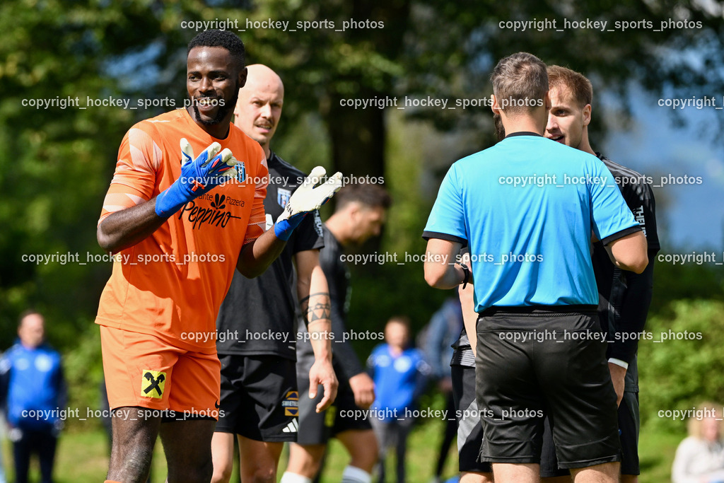 SV Rothentuhurn vs. URC Thal Assling | #99 Ayotunde Ezekiel Ikuepamitan URC Thal Assling, #14 David Walder URC Thal Assling, SV Rothentuhurn vs. URC Thal Assling, SV Rothentuhurn vs. URC Thal Assling am 15.09.2024 in Rothenthurn (Sportplatz Rothenthurn), Austria, (Photo by Bernd Stefan)