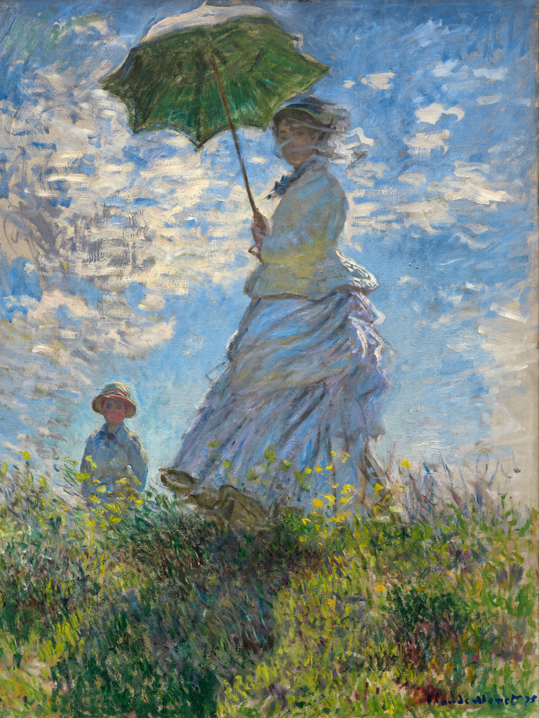 Claude Monet - Frau mit Sonnenschirm | Moderne Wandbilder auf Leinwand, Acylglas, Alu-Dibond oder als Poster. Tauchen Sie ein in die Welt KI-generierter Kunstwerke - entdecken Sie hochwertige Kunstdrucke unserer Gemälde, Illustrationen und fotorealistischen Motive.