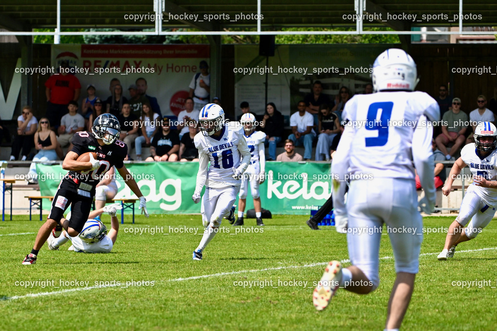 Carinthian Lions vs. Cineplexx Blue Devils | #80 Pacella Alessandro Carinthian Lion, Carinthian Lions vs. Cineplexx Blue Devils, Carinthian Lions vs. Cineplexx Blue Devils am 09.06.2025 in Klagenfurt (ASV Sportplatz), Austria, (Photo by Bernd Stefan)