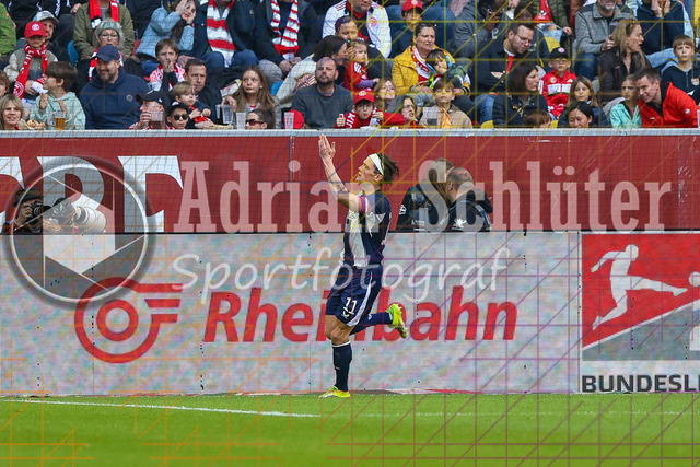 22.03.2026, GER, Fussball, Herren, 2. BL, Saison 2025/2026, Fortuna Düsseldorf - Hertha BSC Berlin | Fabian Reese (Hertha) Torjubel, jubelt nach seinem Treffer zum 1:1 