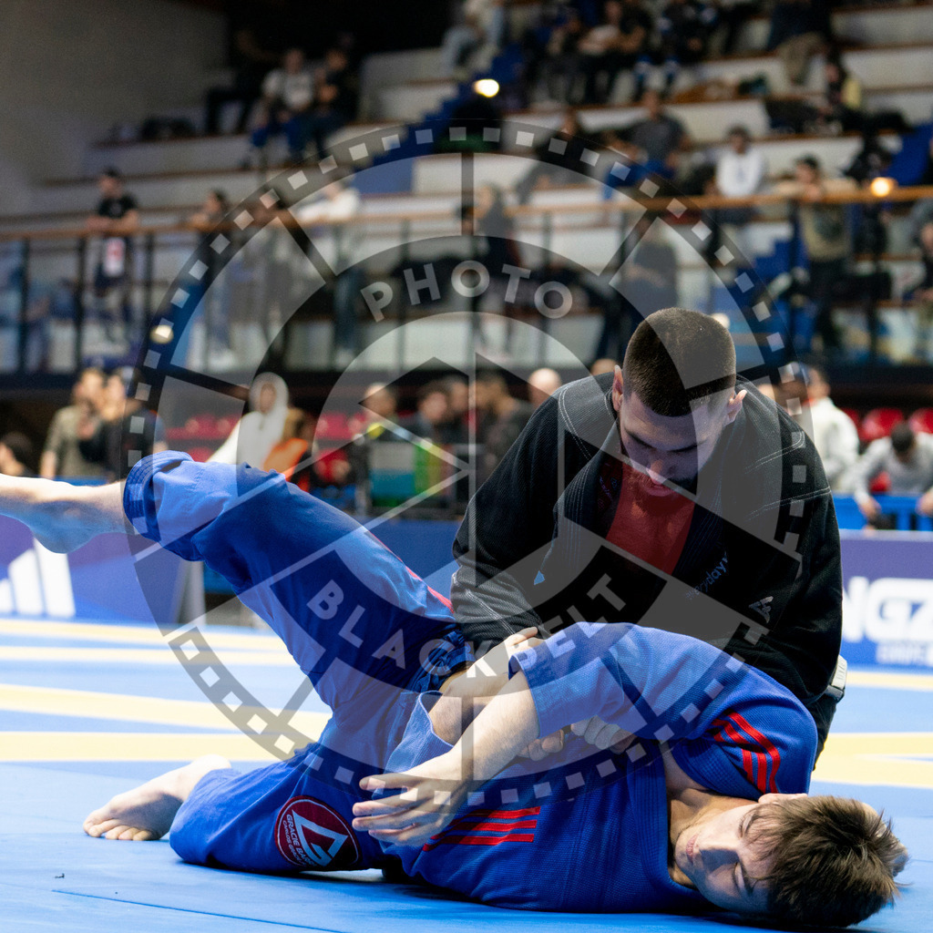 20240124PBB00398 | Fighters compete during the second day of the IBJJF European Championship in Paris, France, on January 24, 2024.