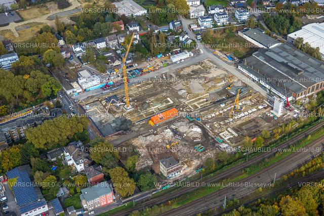 Herne241015650 | Luftbild, Baustelle und Abrissarbeiten für FunkenbergQuartier zwischen Baumstraße und Fabrikstraße, Baukau, Herne, Ruhrgebiet, Nordrhein-Westfalen, Deutschland