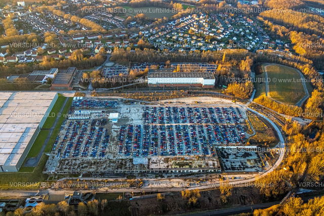 Bochum230202714 | Luftbild, Parkplätze am Opel Warehouse, ehemaliges Opelwerk, Langendreer, Bochum, Ruhrgebiet, Nordrhein-Westfalen, Deutschland