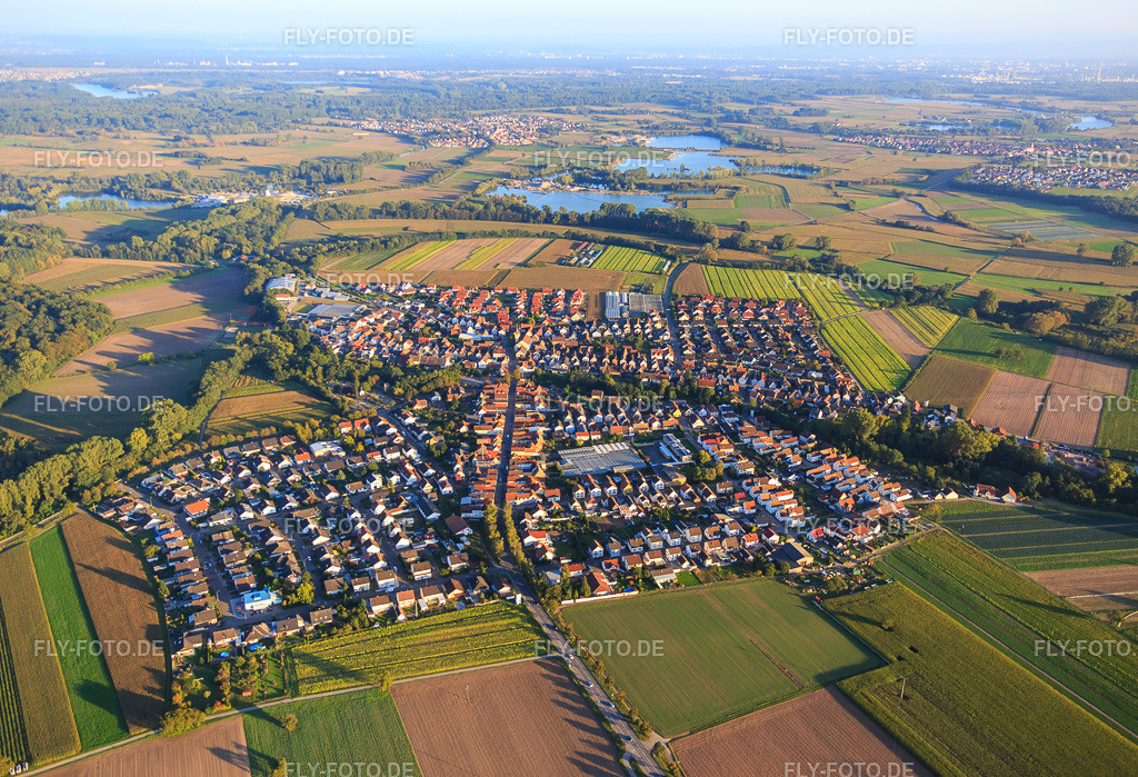 Rülzheimer Straße von Nordwesten | Luftbild: Rülzheimer Straße von Nordwesten in Kuhardt im Bundesland Rheinland-Pfalz in Deutschland. Foto: IMG_073122.jpg vom 23.09.2014 durch Werner Riehm/FLY-FOTO.de - Realisiert mit Pictrs.com