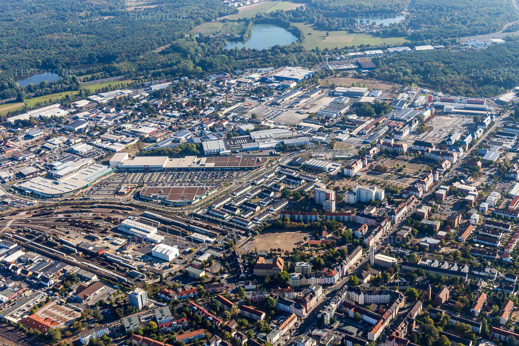 Luftbild: Ortsansicht im Ortsteil Hanau-Altstadt in Hanau im Bundesland Hessen in Deutschland. Foto: IMG_111040.jpg vom 08.09.2018 durch Werner Riehm/FLY-FOTO.de