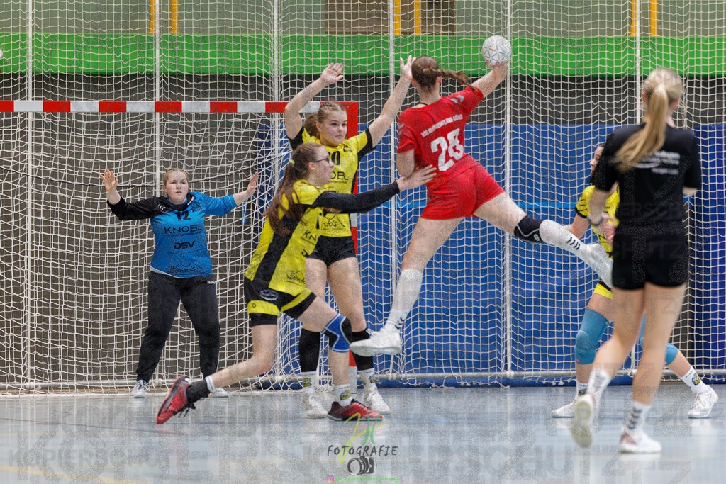 Hessenmeisterschaft wJC - Finale; HSG Kleenheim - HSG Weiterstadt/ Braunsh.Worf. | Hessenmeisterschaft wJC - Finale; HSG Kleenheim - HSG Weiterstadt/ Braunsh.Worf. am 22.03.2025 in Biedenkopf (Sporthalle Lahntalschule)Photo © 2025 - Jörg Heinrich - Realisiert mit Pictrs.com