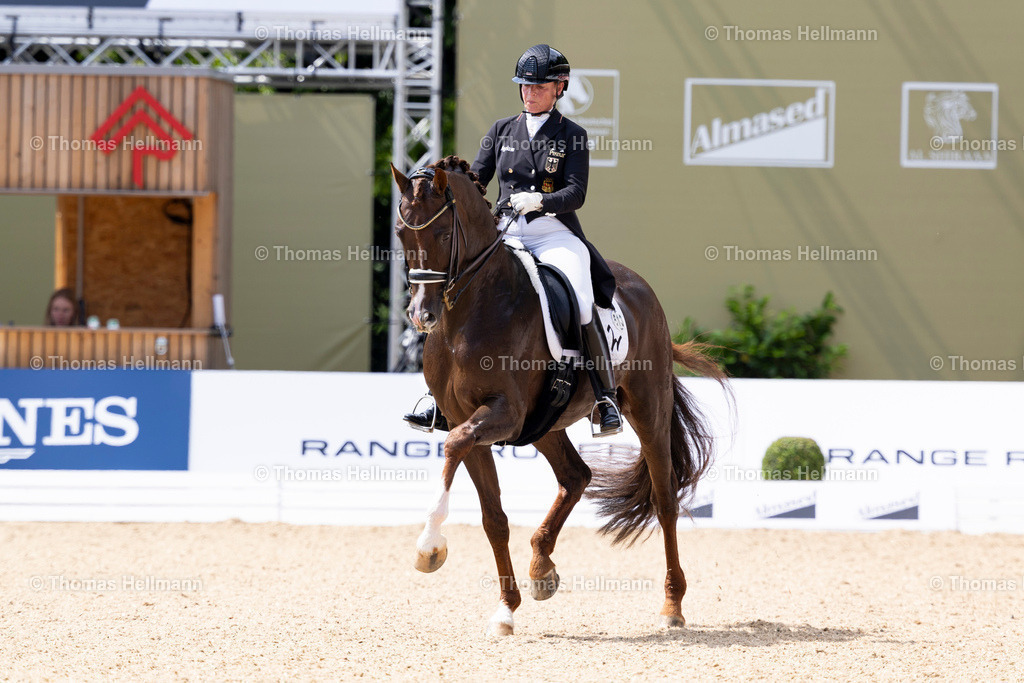 TH_513 Viva Gold OLD_ Isabell Werth_29304 | Al Shiraàa Deutsches Spring- und Dressur-Derby 2025 am 31.05.25 in Hamburg, Thomas Hellmann, 513 Viva Gold OLD, Isabell Werth