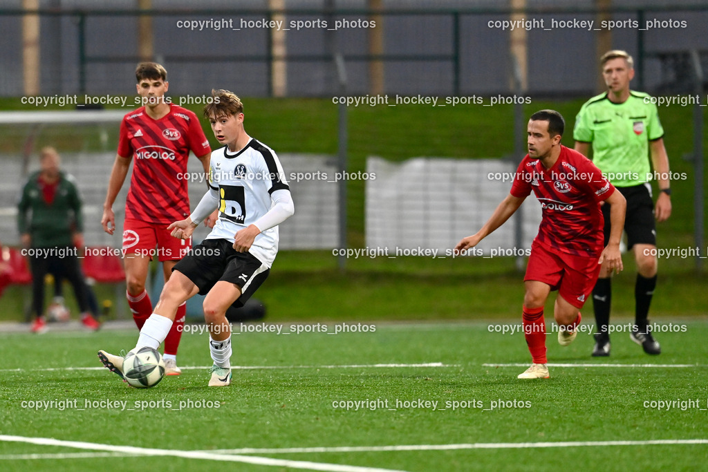 SV Spittal 1921 vs. SV St. Jakob  | #31 Matthias Mitterdorfer SV Spittal, #32 Marco Koller St.Jakob, #19 Matic Ahacic St.Jakob, SV Spittal 1921 vs. SV St. Jakob , SV Spittal 1921 vs. SV St. Jakob  am 20.09.2024 in Spittal an der Drau (Goldeck Stadion), Austria, (Photo by Bernd Stefan)