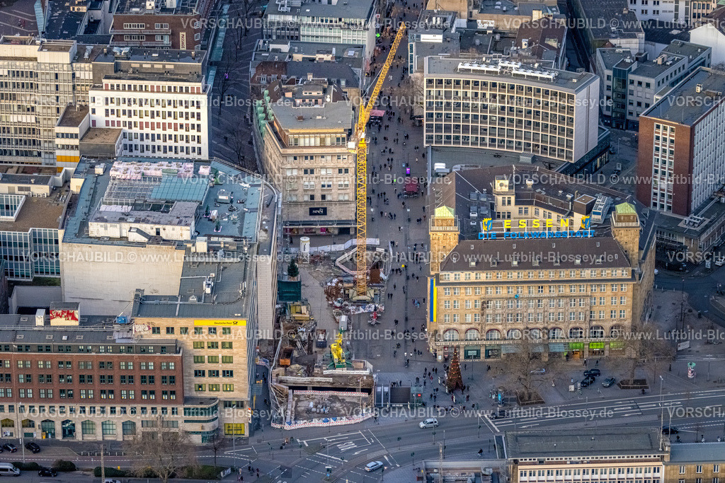Essen230101801 | Luftbild, Select Hotel Handelshof Essen, Baustelle Willy-Brandt-Platz am ehem. Kaufhof-Gebäude, Stadtkern, Essen, Ruhrgebiet, Nordrhein-Westfalen, Deutschland