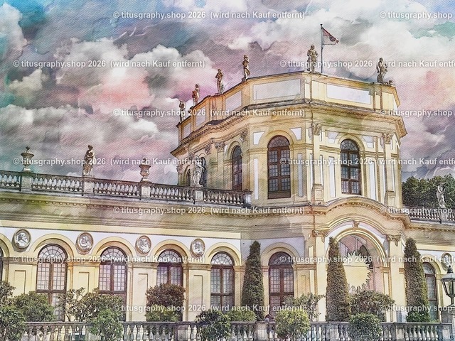 Kassel Karlsaue Orangerie 001 | Das Foto zeigt die Orangerie in der Kasseler Karlsaue. - Realisiert mit Pictrs.com
