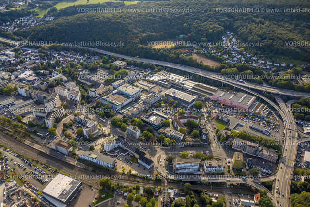 Siegen230912267 | Luftbild, Stadtverwaltung und Finanzamt, Hauptmarkt, Gewerbegebiet mit OBI Baumarkt an der Hüttentalstraße Bundesstraße B54 und B62, Weidenau-West, Siegen, Siegerland, Nordrhein-Westfalen, Deutschland
