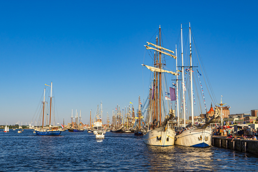 Segelschiffe auf der Warnow während der Hanse Sail in Rostock | Segelschiffe auf der Warnow während der Hanse Sail in Rostock.