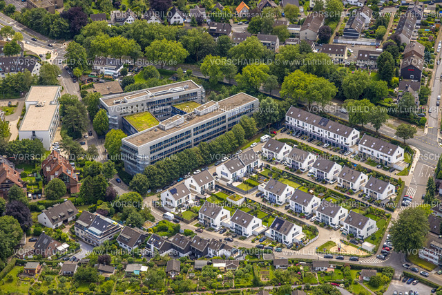 Muelheim240702578 | Luftbild, Zentrale Unterbringungseinrichtung für Flüchtlinge (ehemaliges Bürogebäude), Wohnsiedlung Theo-Wüllenkemper-Straße, Holthausen - Südost, Mülheim an der Ruhr, Ruhrgebiet, Nordrhein-Westfalen, Deutschland